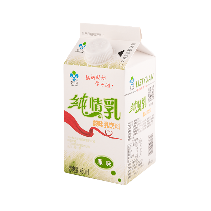 “纯情乳”酸味乳饮料，单瓶净含量480ml